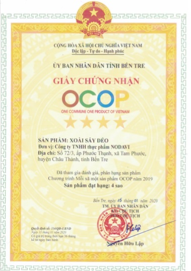 OCOP Xoài sấy dẻo Nodavi